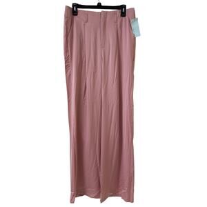 NWT Blue Sol Women's Satin Glitz Button Flare Pants Size 12 Dusty Pink